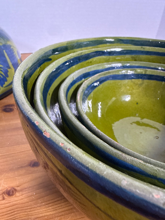 Mexican Terra Cotta Pottery Nesting Mixing Bowls - Set Of 5 **AS IS**