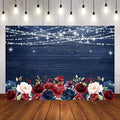 Mocsicka Glowing Dots and Flowers Blue Wooden Floor Backgrounds-Mocsicka Party
