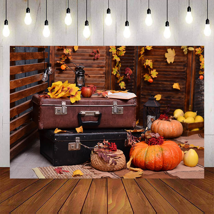 Mocsicka Luggage Maple Leaf and Pumpkin Photo Backdrops-Mocsicka Party
