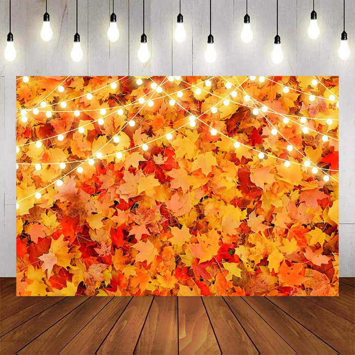 Mocsicka Maple Leaf and Glowing Dots Photo Backdrop-Mocsicka Party