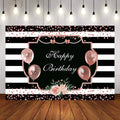 Mocsicka Rose Gold Balloons and Dots Happy Birthday Background-Mocsicka Party