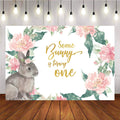Mocsicka Some Bunny is Turning One Background Watercolor Flowers First Birthday Party Props-Mocsicka Party