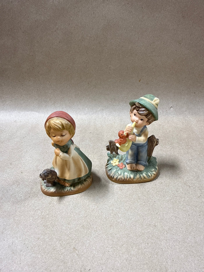 Napco Girl With Dog / Boy With Bird