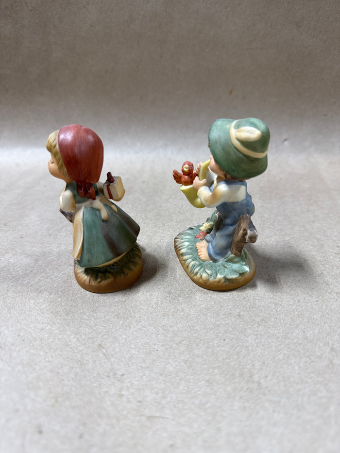 Napco Girl With Dog / Boy With Bird
