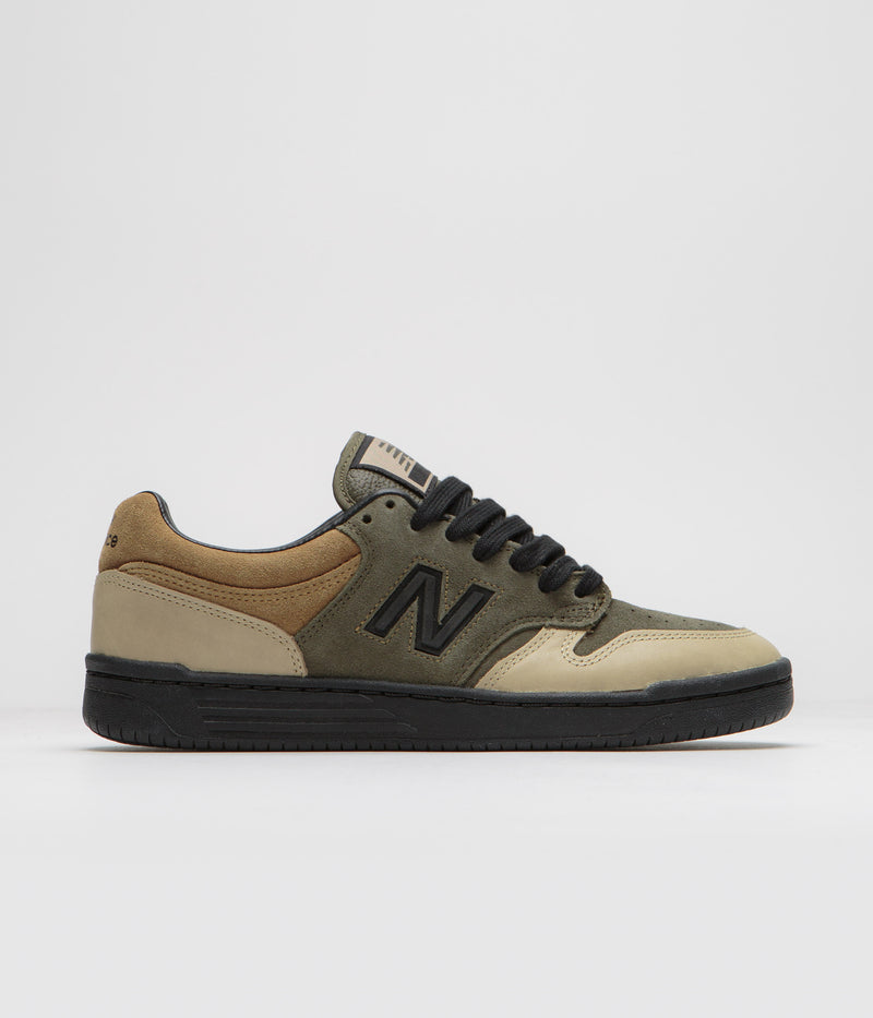 New Balance Numeric x 8FIVE2 480 Shoes in Olive and Black