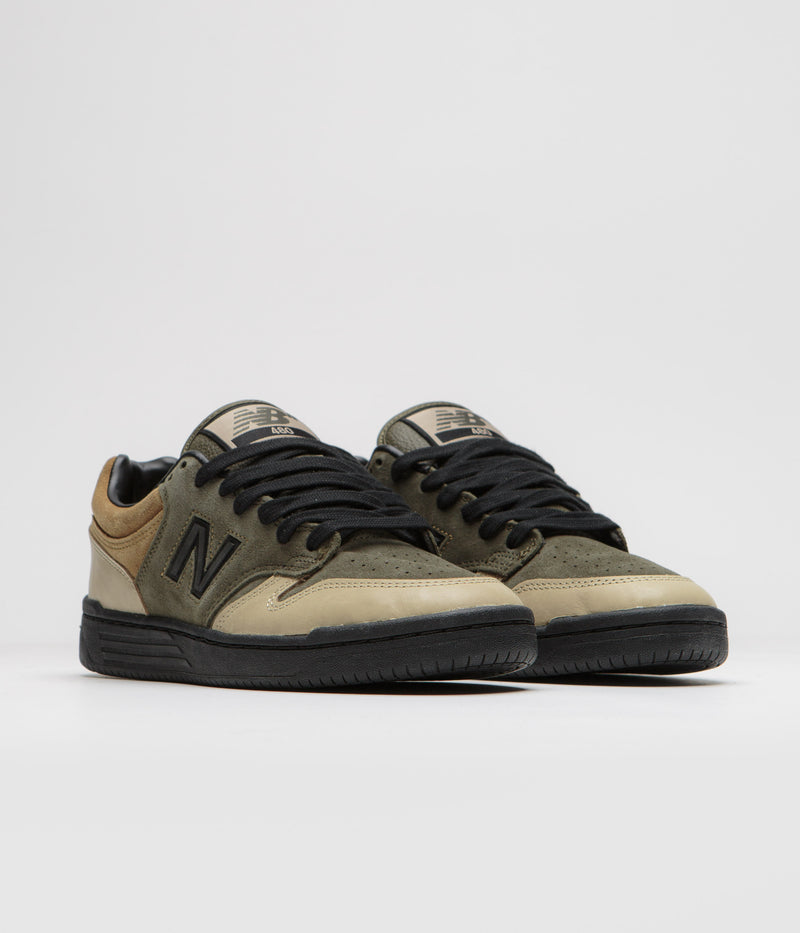 New Balance Numeric x 8FIVE2 480 Shoes in Olive and Black