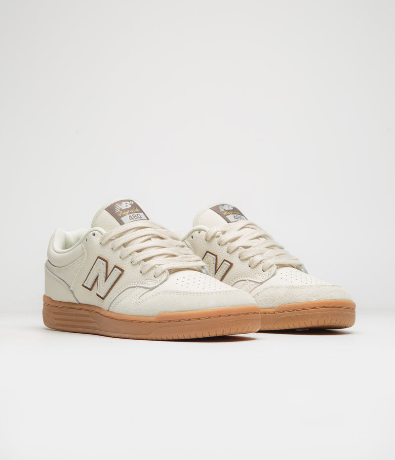 New Balance Numeric x Andrew Reynolds 480 Shoes in Sea Salt and Brown