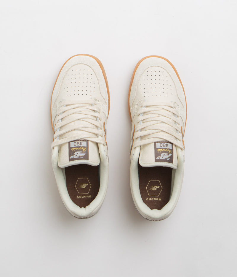 New Balance Numeric x Andrew Reynolds 480 Shoes in Sea Salt and Brown