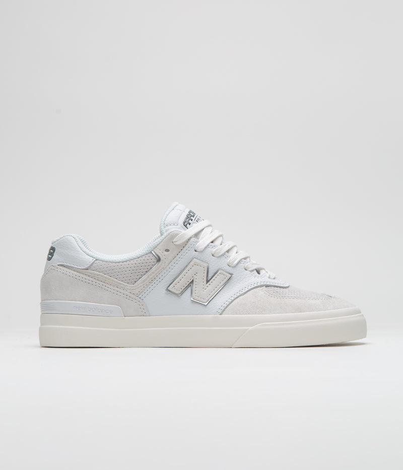 New Balance Numeric x Arrow & Beast 574 Shoes in White and Grey