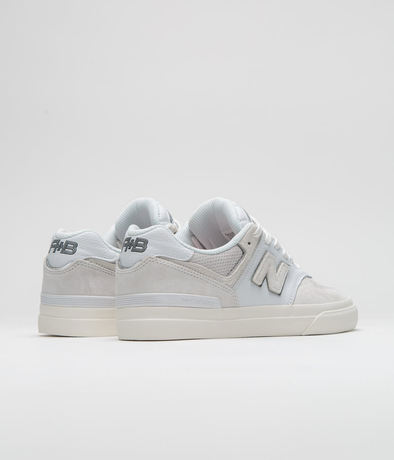 New Balance Numeric x Arrow & Beast 574 Shoes in White and Grey