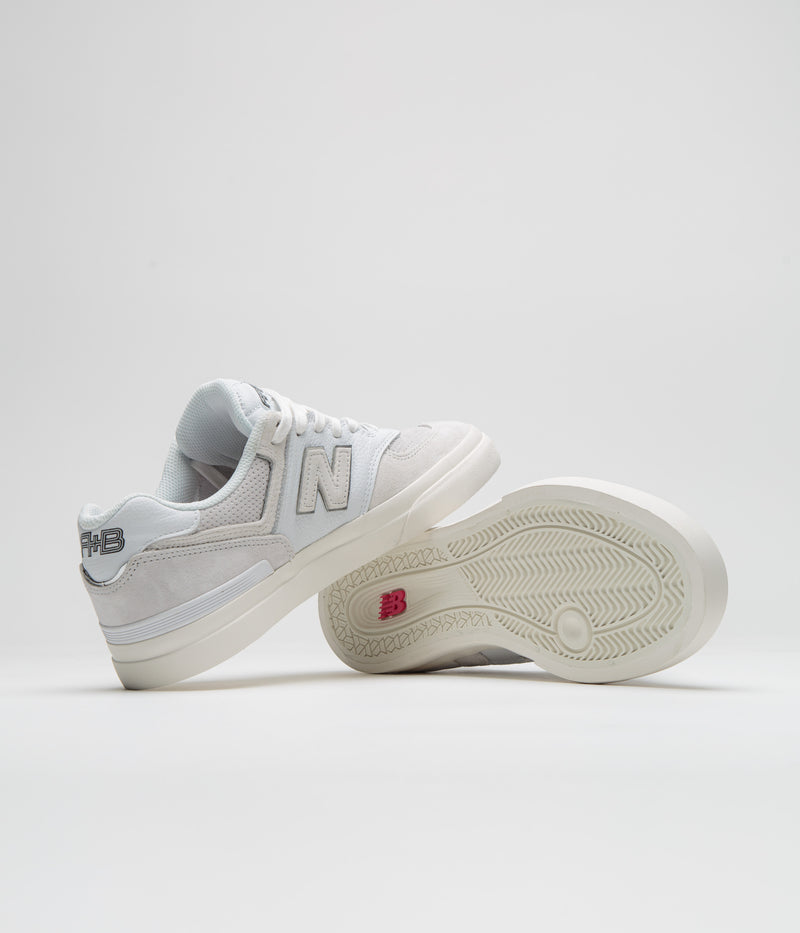 New Balance Numeric x Arrow & Beast 574 Shoes in White and Grey