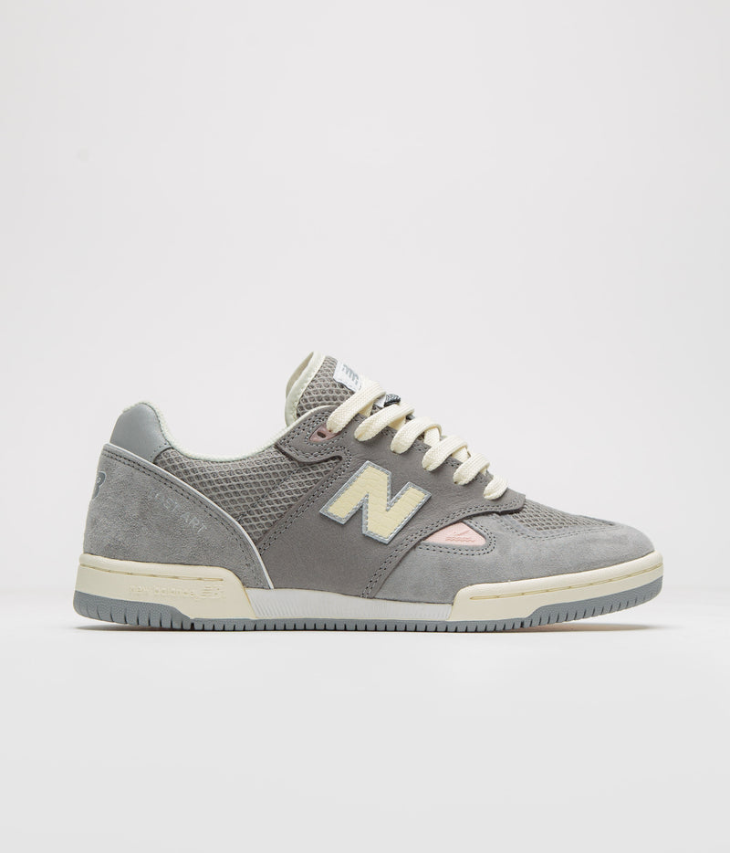 New Balance Numeric x Lost Art 600 Shoes in Sea Salt and Grey
