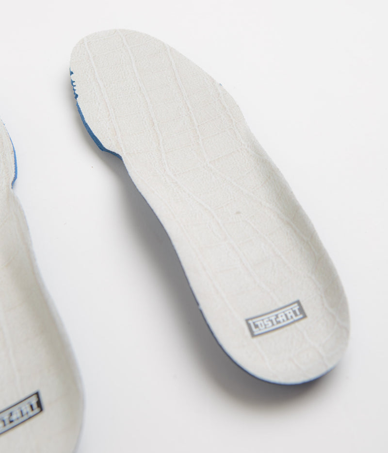 New Balance Numeric x Lost Art 600 Shoes in Sea Salt and Grey