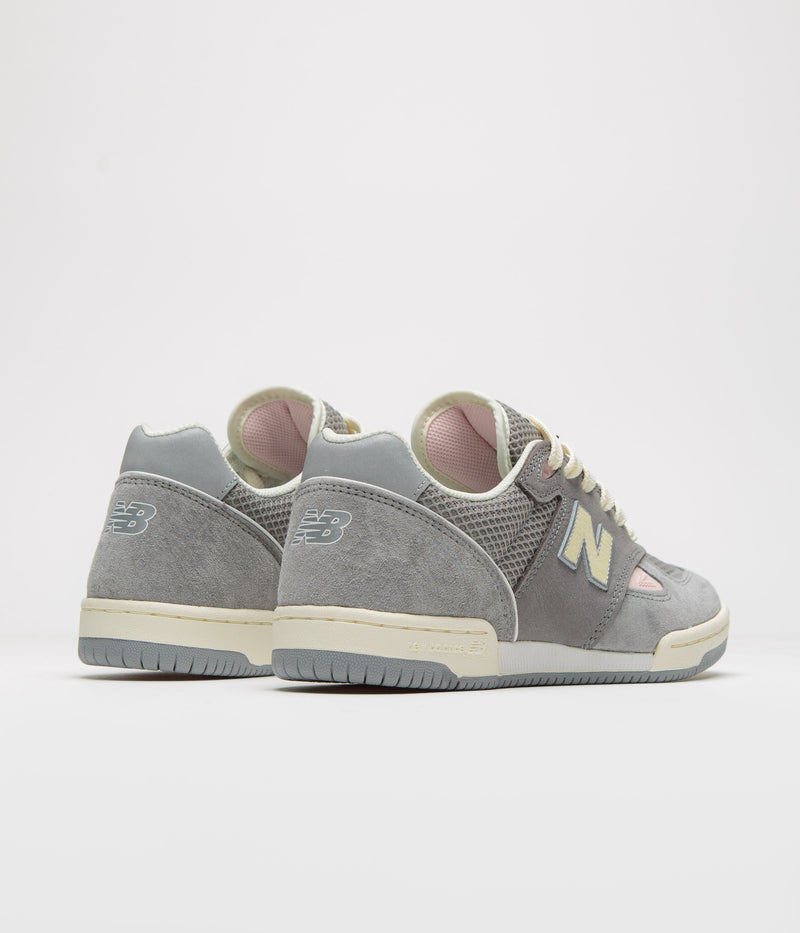New Balance Numeric x Lost Art 600 Shoes in Sea Salt and Grey