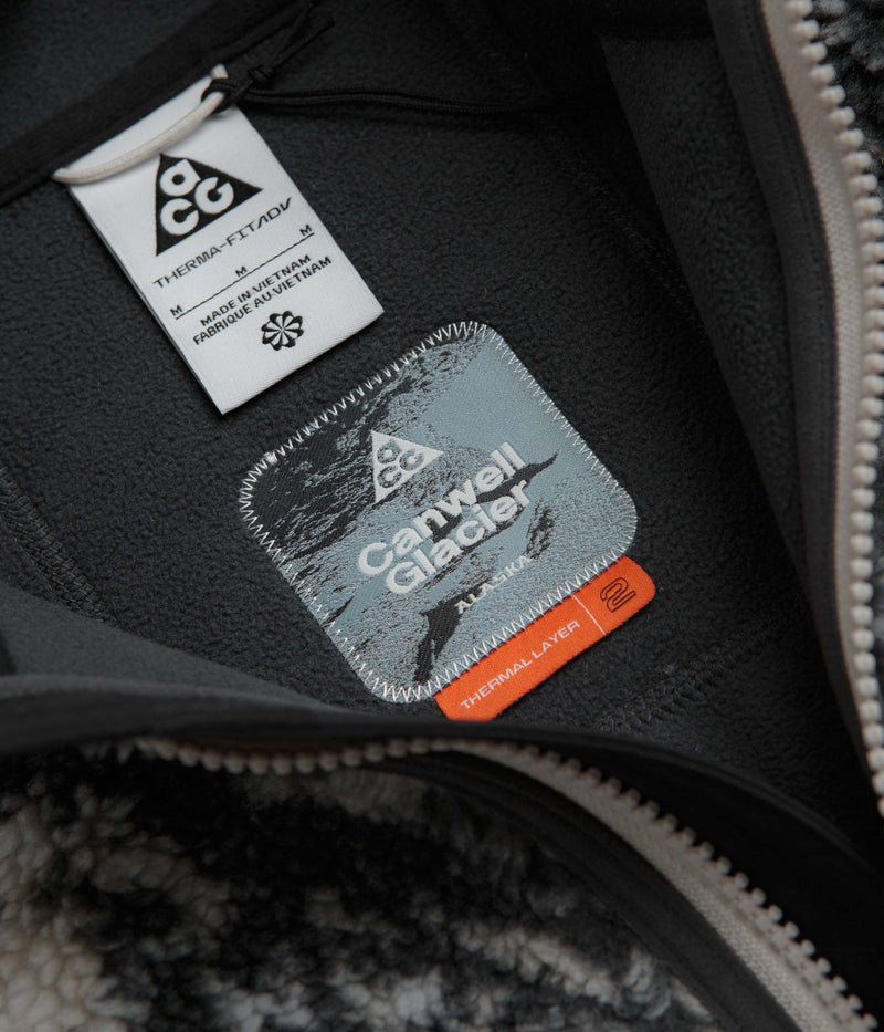 Nike ACG Canwell Glacier Windproof Fleece in Light Orewood Brown and Black / Summit White