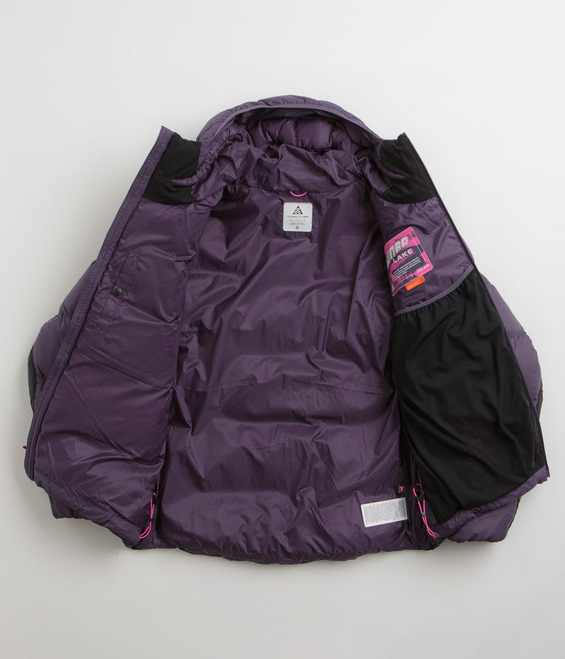 Nike ACG Lunar Lake Puffer Jacket in Dark Raisin and Black / Summit White