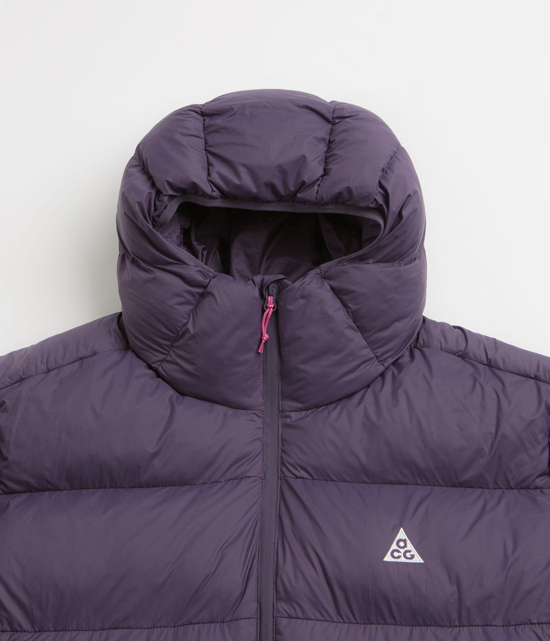 Nike ACG Lunar Lake Puffer Jacket in Dark Raisin and Black / Summit White