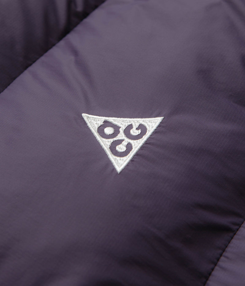 Nike ACG Lunar Lake Puffer Jacket in Dark Raisin and Black / Summit White