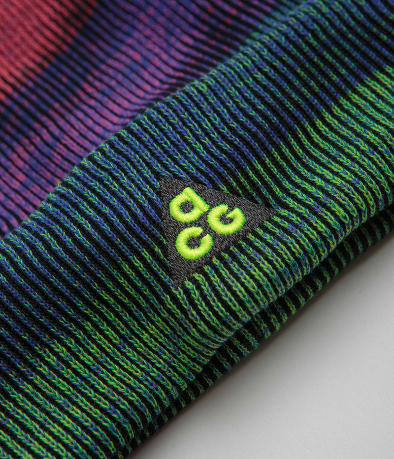 Nike ACG Peak Beanie in Light Crimson and Hyper Pink / Hyper Royal / Volt