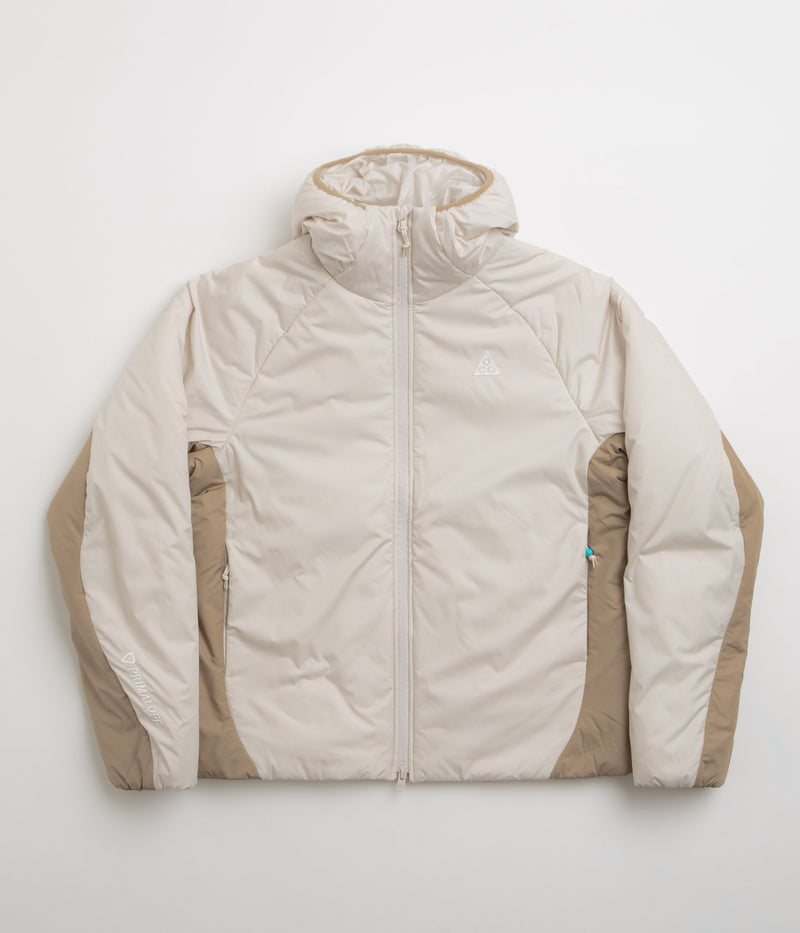Nike ACG Rope De Dope PrimaLoft Jacket in Light Orewood Brown and Khaki / Summit White
