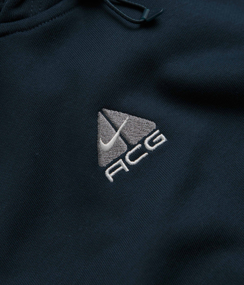 Nike ACG Therma-FIT Fleece Hoodie in Armory Navy and Black / Summit White