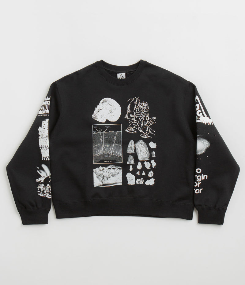 Nike ACG Womens Tuff Fleece Crewneck Sweatshirt in Black and Summit White