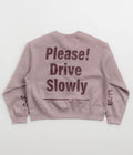 Nike ACG Womens Tuff Fleece Crewneck Sweatshirt in Light Violet Ore and Burgundy Crush