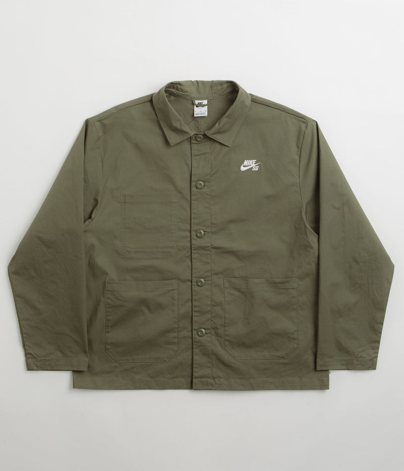 Nike SB Agnostic Chore Jacket in Medium Olive and White