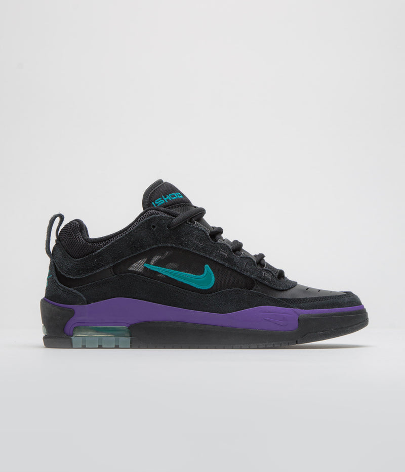 Nike SB Air Max Ishod Shoes in Black and Dusty Cactus and Black - Persian Violet