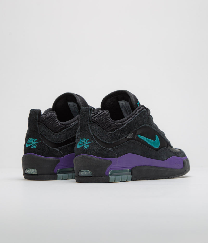 Nike SB Air Max Ishod Shoes in Black and Dusty Cactus and Black - Persian Violet
