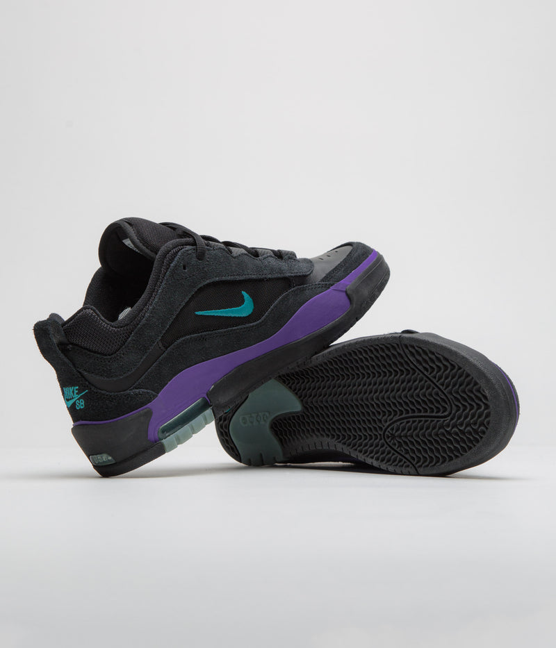 Nike SB Air Max Ishod Shoes in Black and Dusty Cactus and Black - Persian Violet