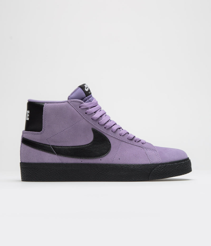 Nike SB Blazer Mid Shoes in Dusty Amethyst and Black and Dusty Amethyst