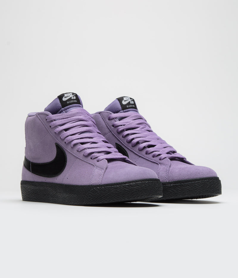 Nike SB Blazer Mid Shoes in Dusty Amethyst and Black and Dusty Amethyst