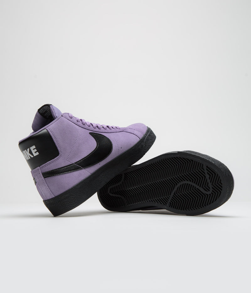 Nike SB Blazer Mid Shoes in Dusty Amethyst and Black and Dusty Amethyst