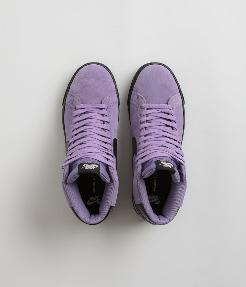 Nike SB Blazer Mid Shoes in Dusty Amethyst and Black and Dusty Amethyst