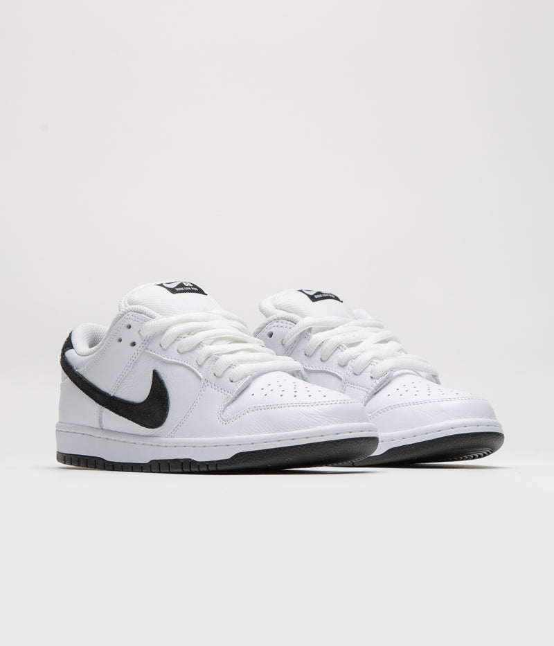 Nike SB Dunk Low Pro Shoes in White and Black and White - Black