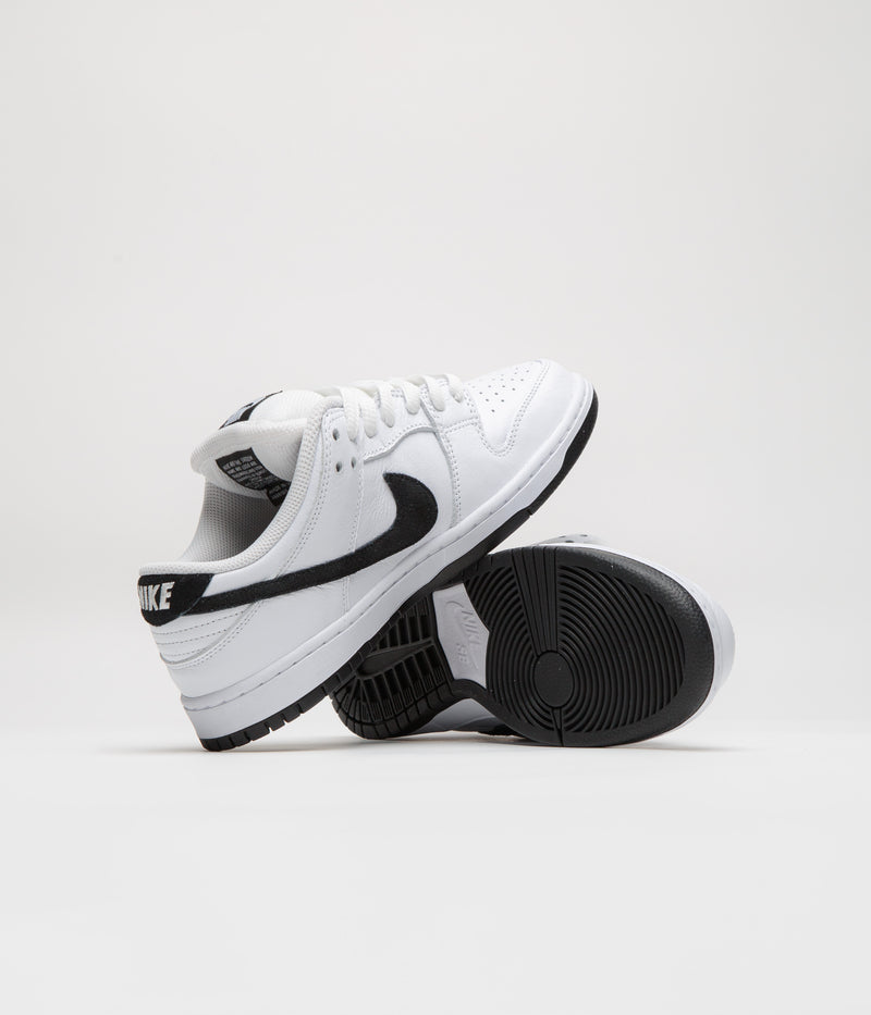 Nike SB Dunk Low Pro Shoes in White and Black and White - Black