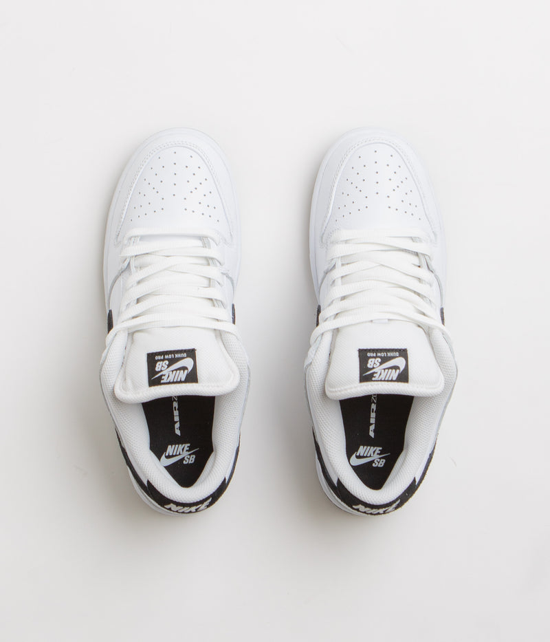 Nike SB Dunk Low Pro Shoes in White and Black and White - Black