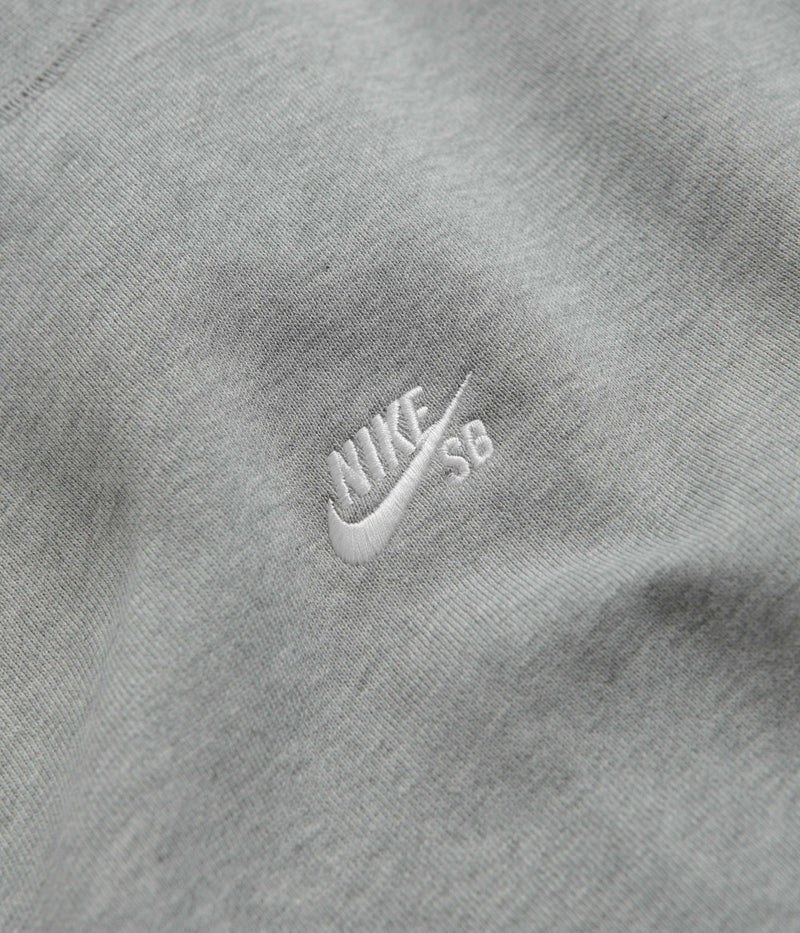Nike SB Essential Logo Crewneck Sweatshirt in Dark Grey Heather and White