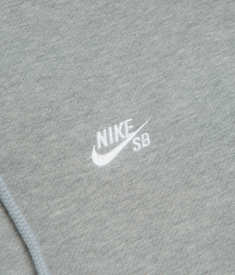 Nike SB Essential Small Logo Hoodie in Dark Grey Heather and White