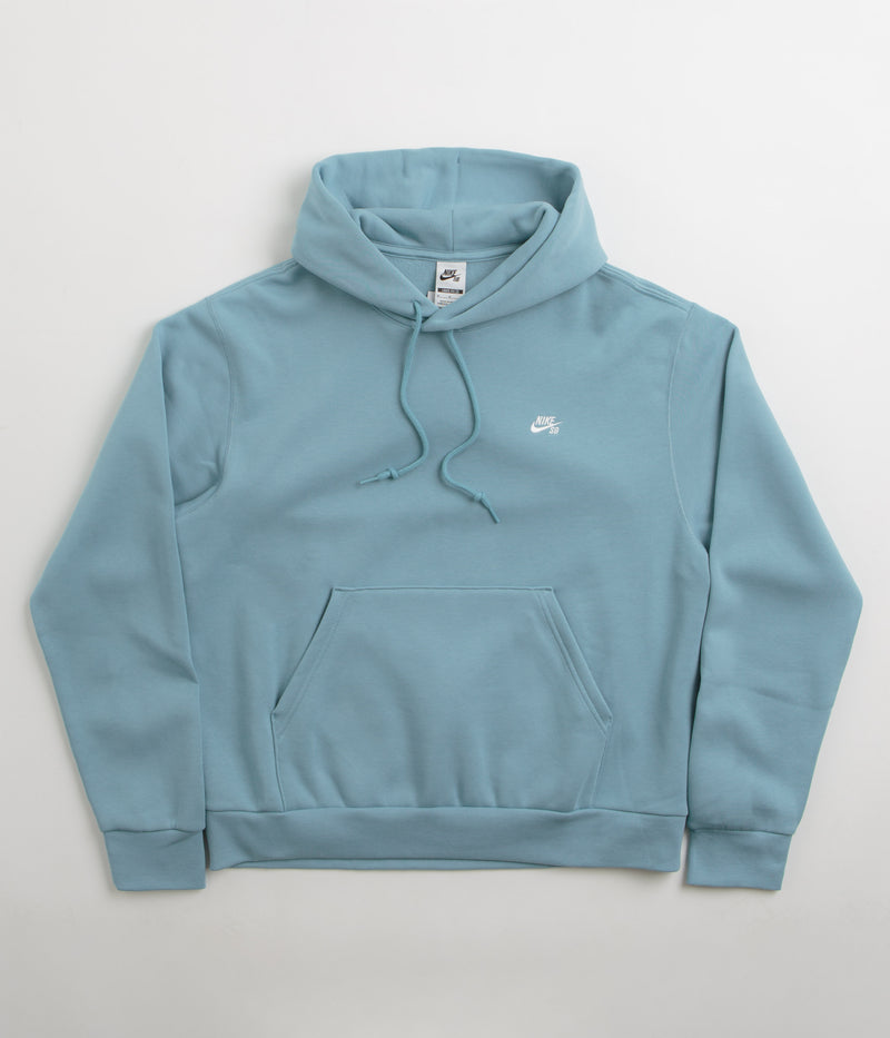 Nike SB Essential Small Logo Hoodie in Denim Turquoise and White