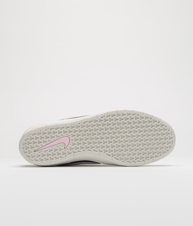 Nike SB Force 58 Premium Shoes in Denim Turquoise and Pink Foam and Dark Smoke Grey