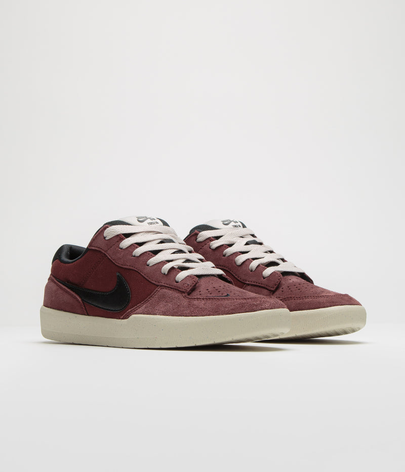 Nike SB Force 58 Shoes in Dark Team Red and Black and Black - Light Orewood Brown