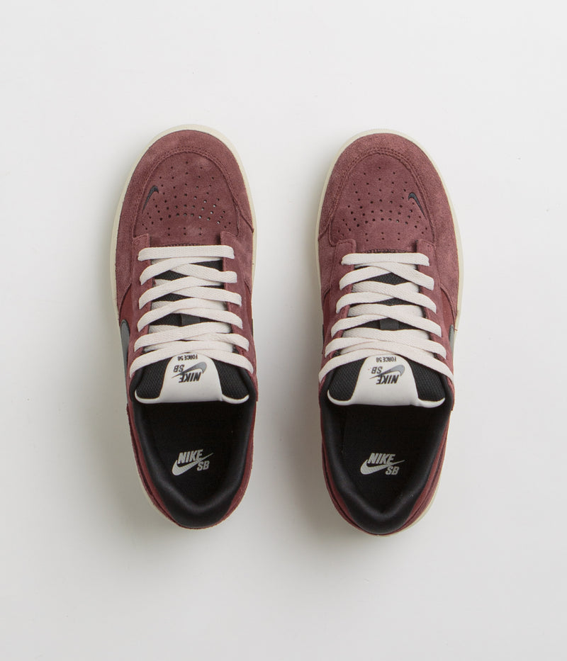 Nike SB Force 58 Shoes in Dark Team Red and Black and Black - Light Orewood Brown