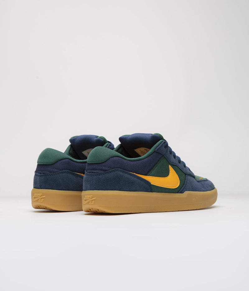 Nike SB Force 58 Shoes in Midnight Navy and University Gold and Fir