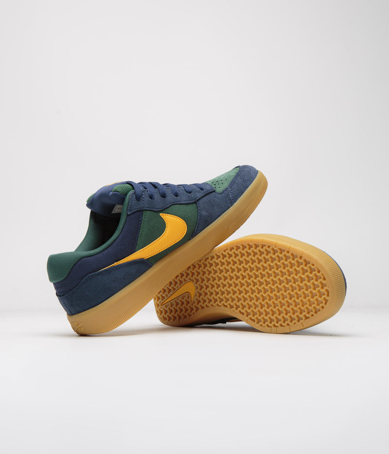 Nike SB Force 58 Shoes in Midnight Navy and University Gold and Fir
