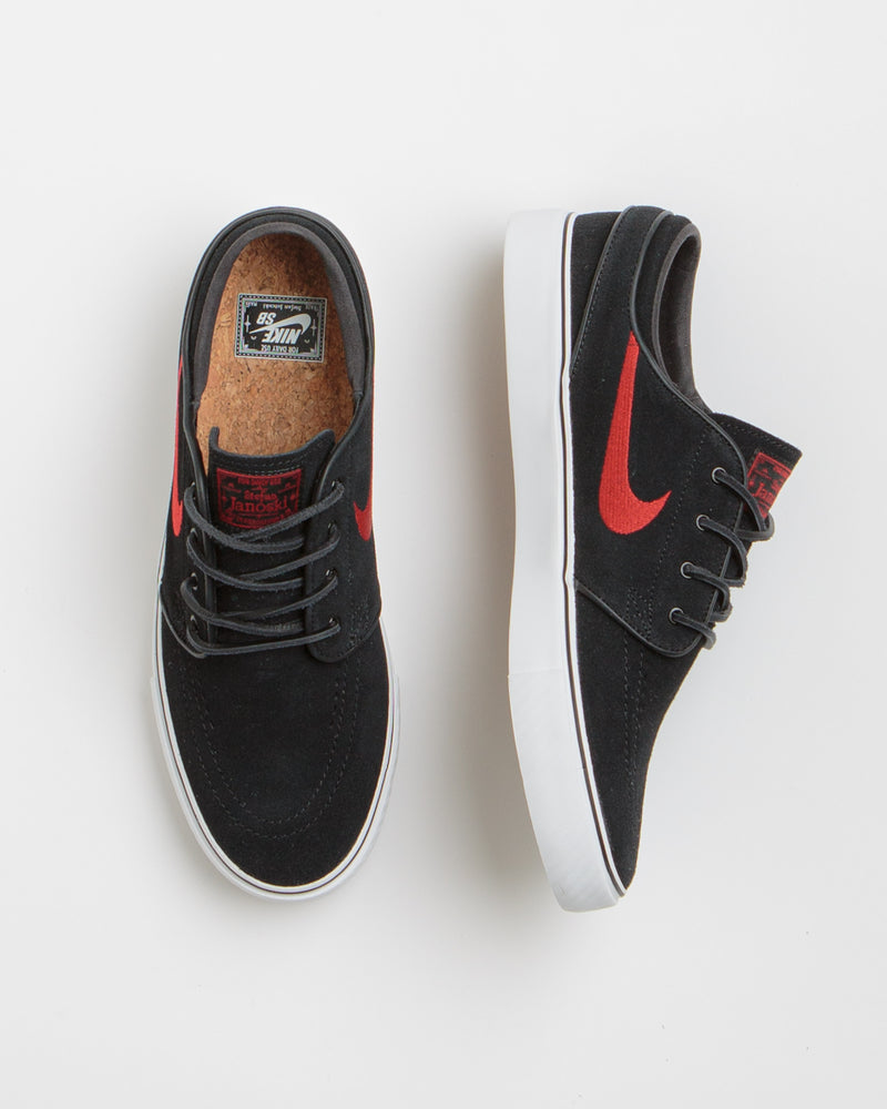 Nike SB Janoski OG+ Shoes in Black and University Red and Black - Summit White