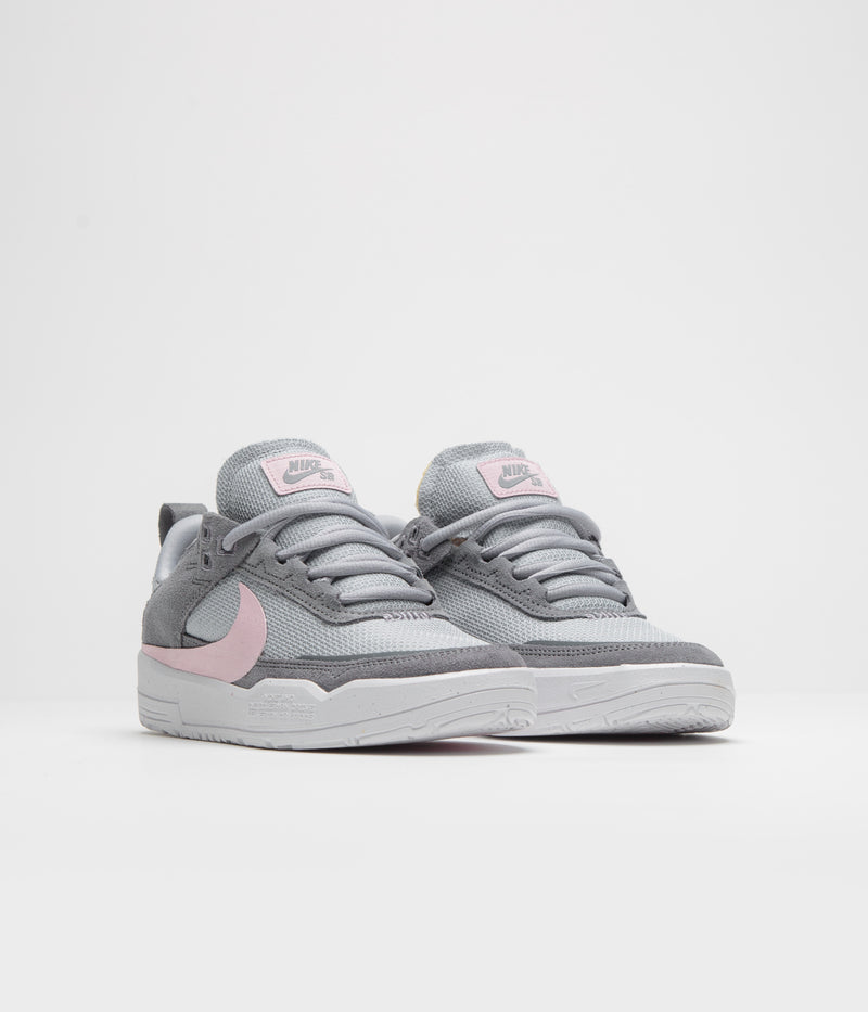 Nike SB Kids Day One Shoes in Cool Grey and Pink Foam and Wolf Grey