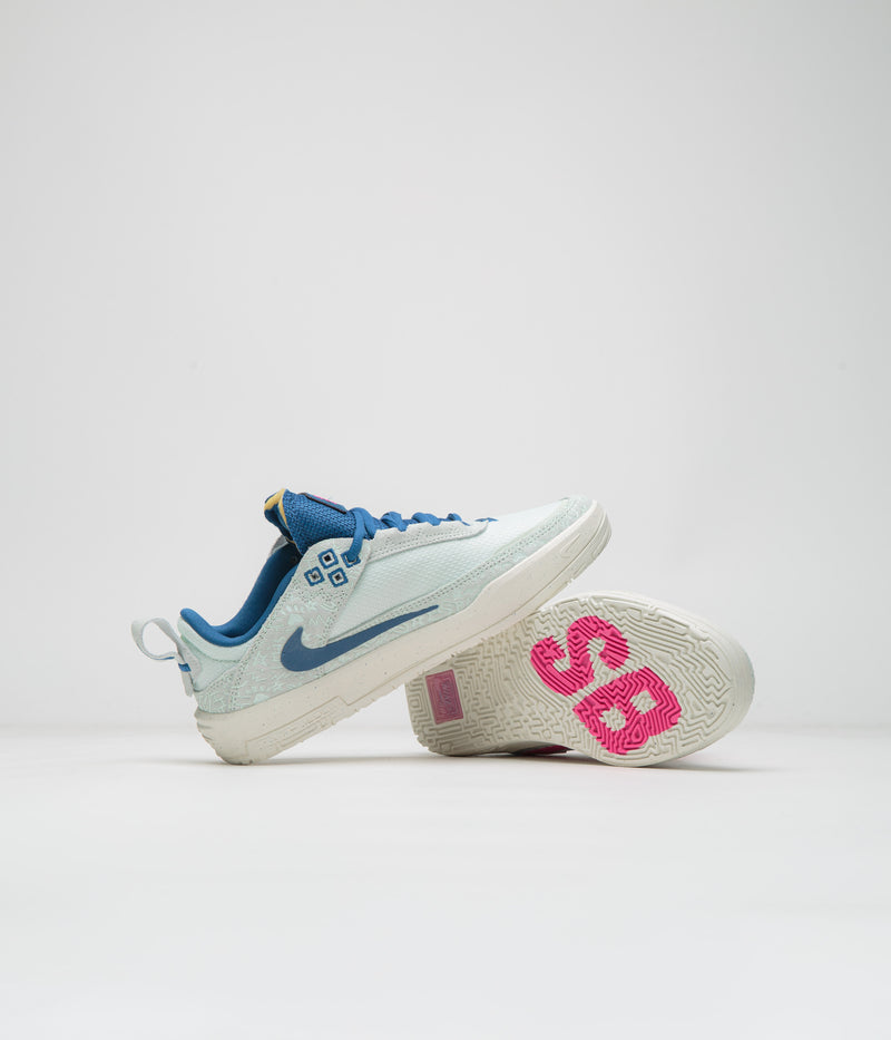 Nike SB Kids Day One Shoes in Sail and Black and Barely Green - Fierce Pink