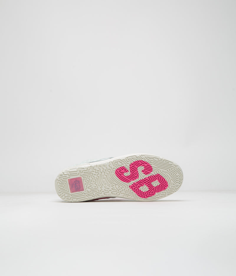 Nike SB Kids Day One Shoes in Sail and Black and Barely Green - Fierce Pink